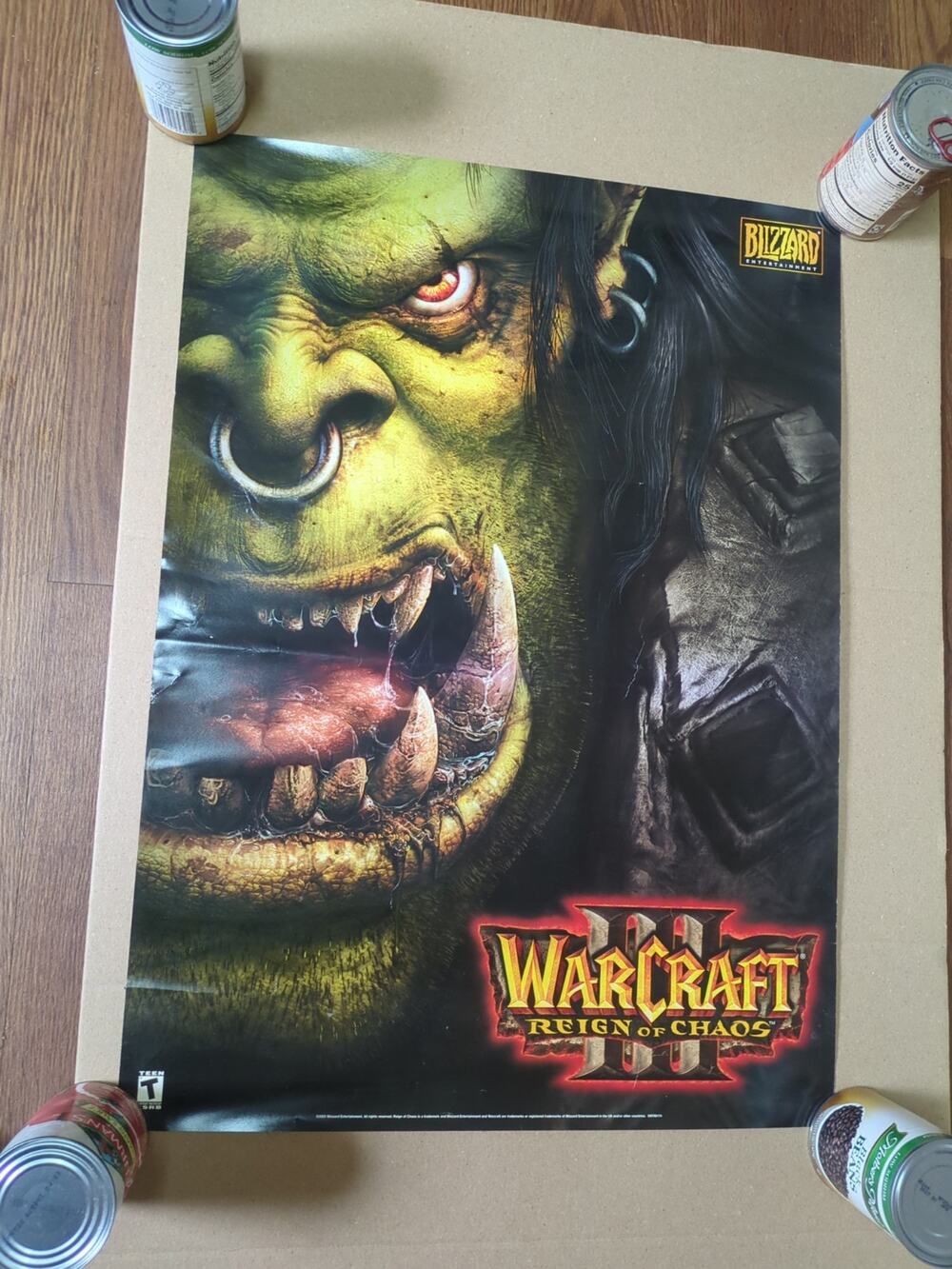 world of warcraft reign of chaos, blizzard, rare authentic licensed 2002 poster